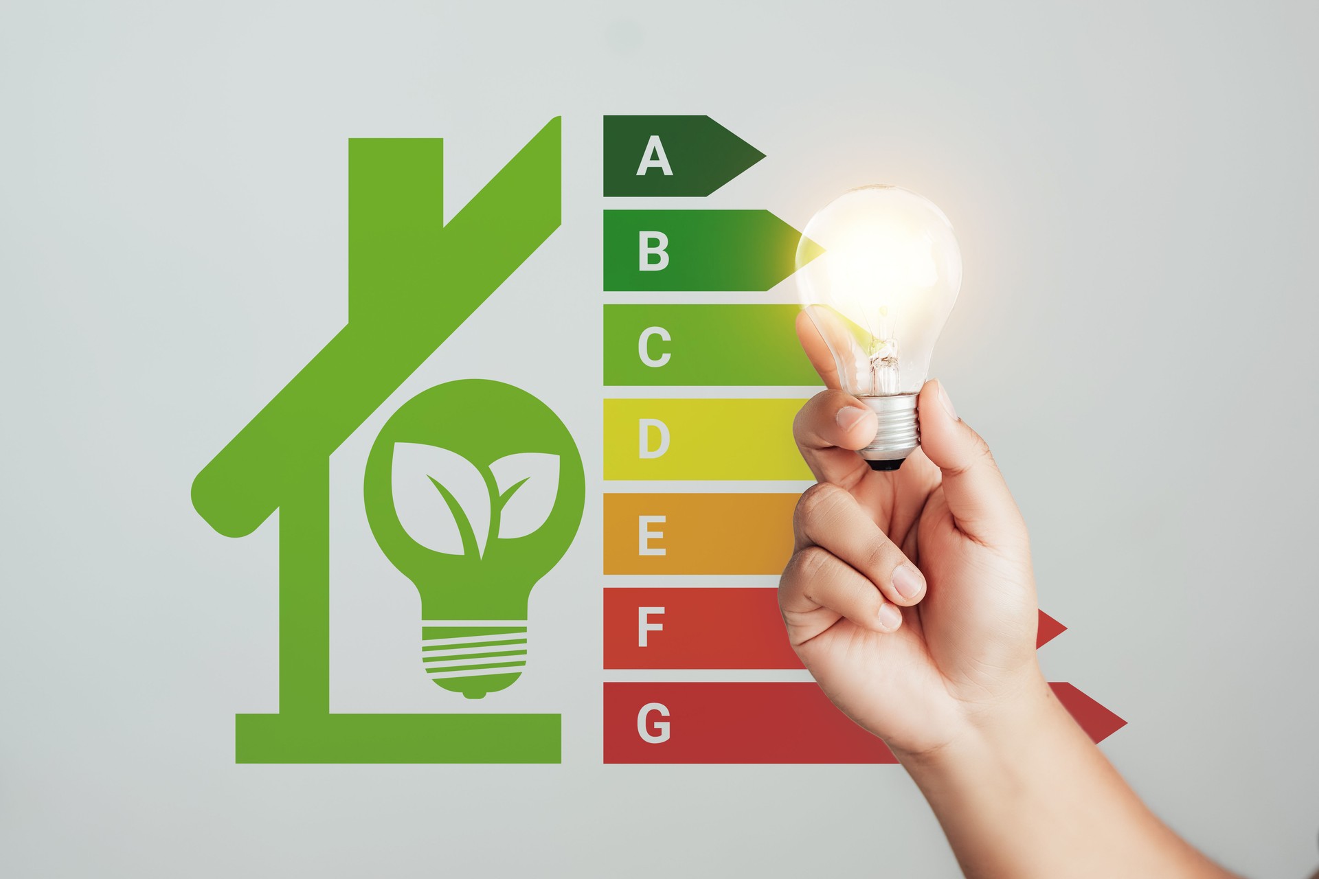 Energy-saving homes, energy efficiency concepts, eco-friendly home improvements, cost savings, low-energy eco-friendly homes, green handshake.